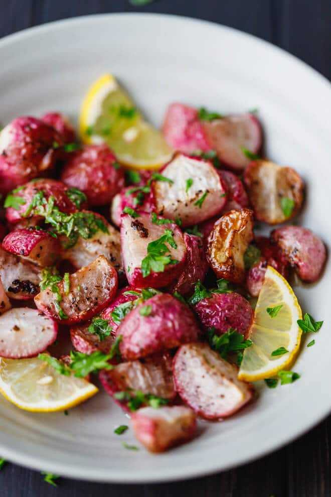 roasted radishes